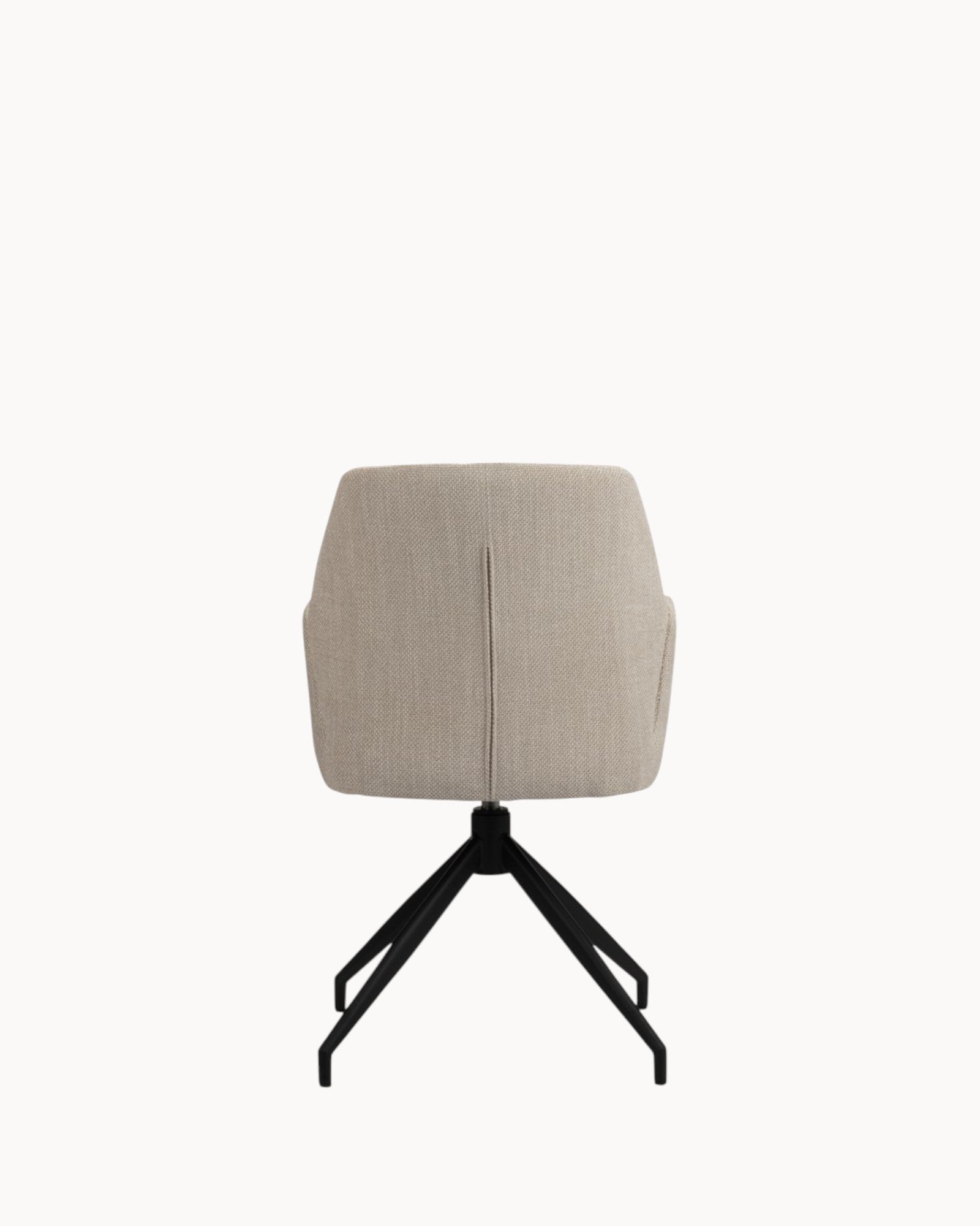 Pole To Pole – Drehstuhl – Modern Beige Stoff – 360° drehbar – Schwarze Stahlbeine