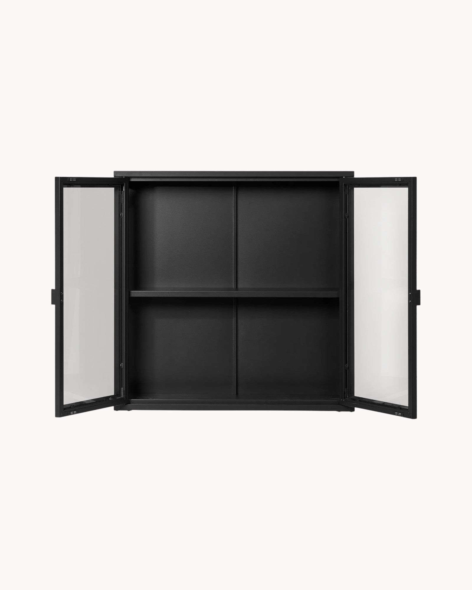 Hängeschrank – Modern – Schwarz – Glas & Stahl – 80x18x80 cm