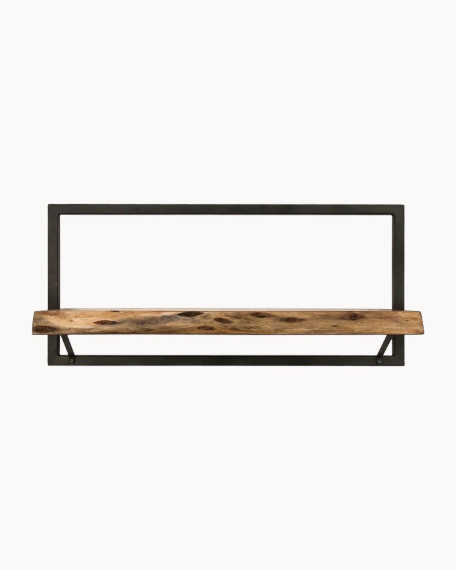 HSM Collection – Wandregal – Akazienholz Metall – Natur, 70 cm