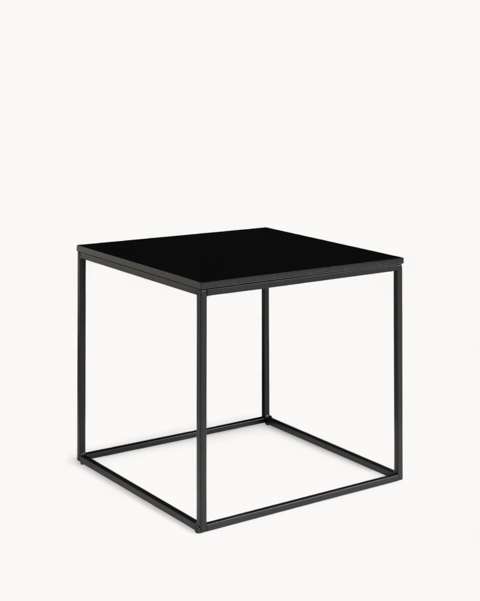 Beistelltisch Black Box – Schwarz, 45x45x45 cm, Metallgestell