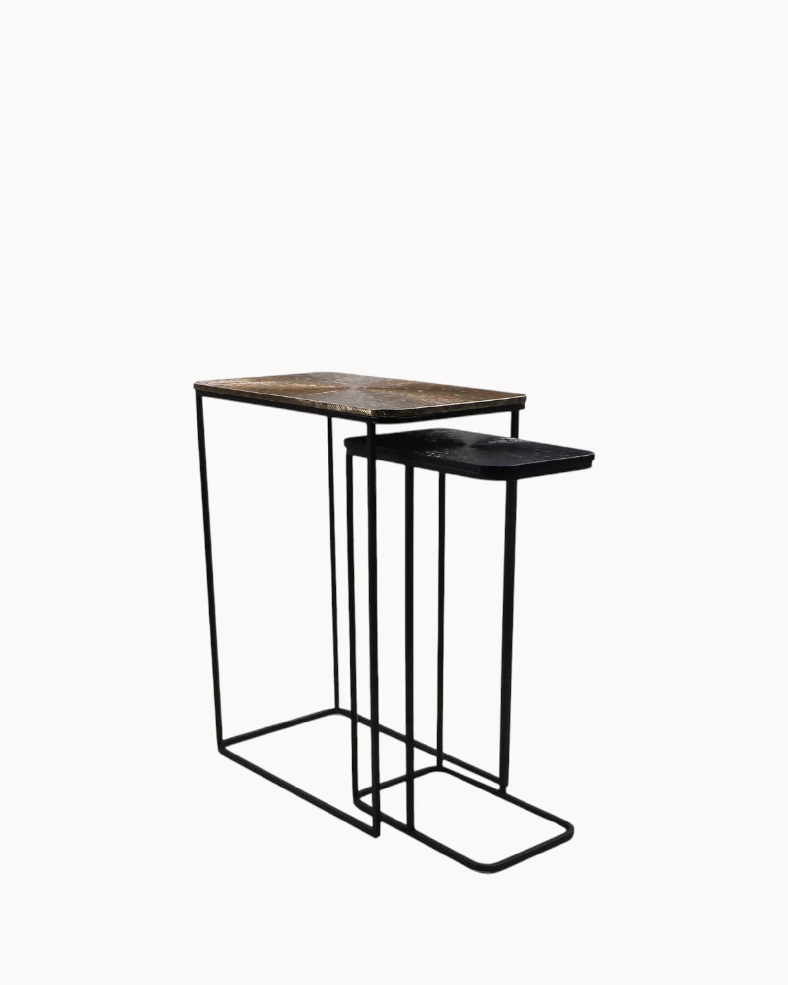 Konsolentisch Set 2-teilig – Luxe Nest – Gold/Schwarz – Metall/Aluminium