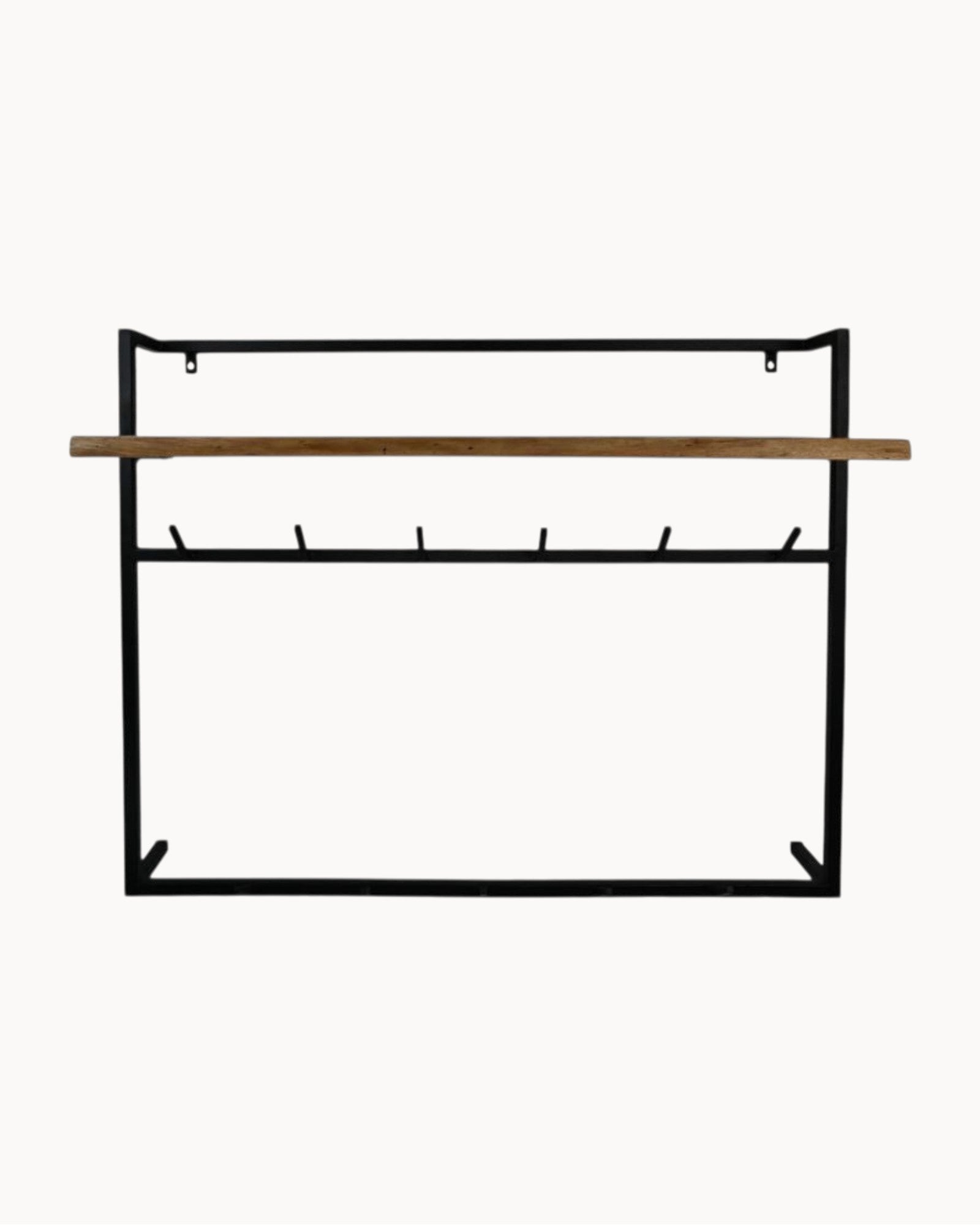 HSM Collection – Wandgarderobe – Akazienholz Natur/Schwarz – 100x30x80cm