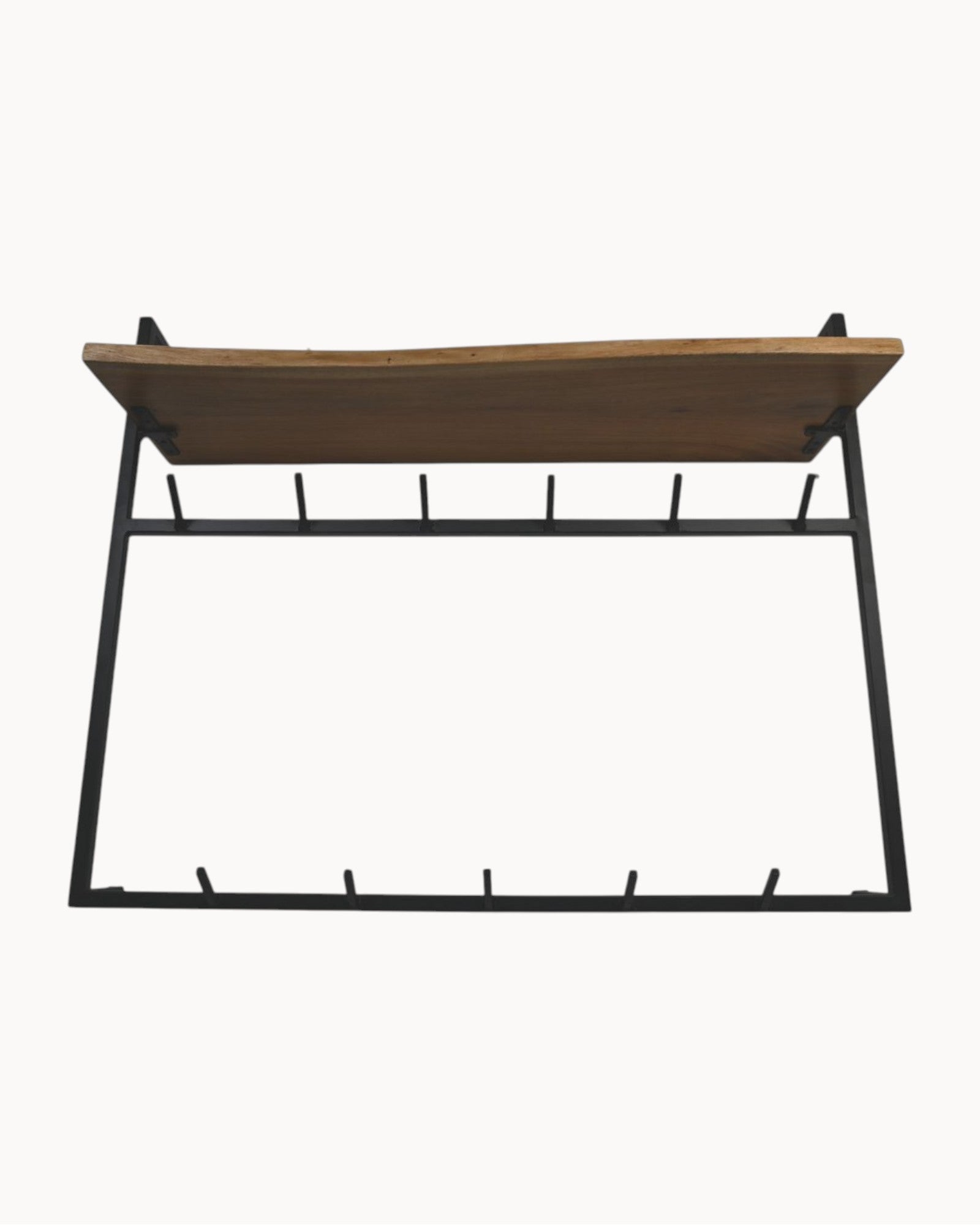 HSM Collection – Wandgarderobe – Akazienholz Natur/Schwarz – 100x30x80cm