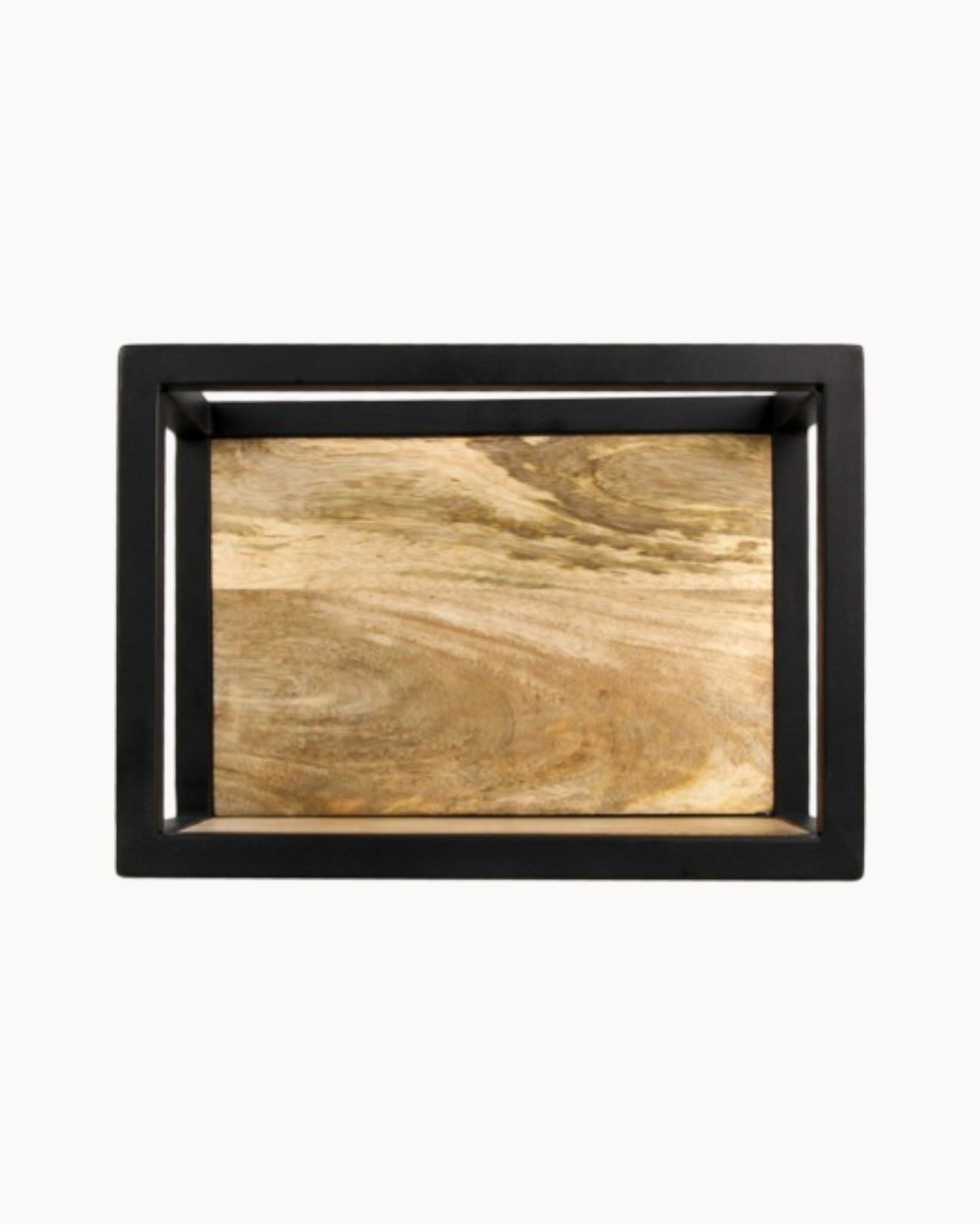 Wandregal Urban Levels - Mangoholz Metall - Natur Schwarz - 35x18x25 cm