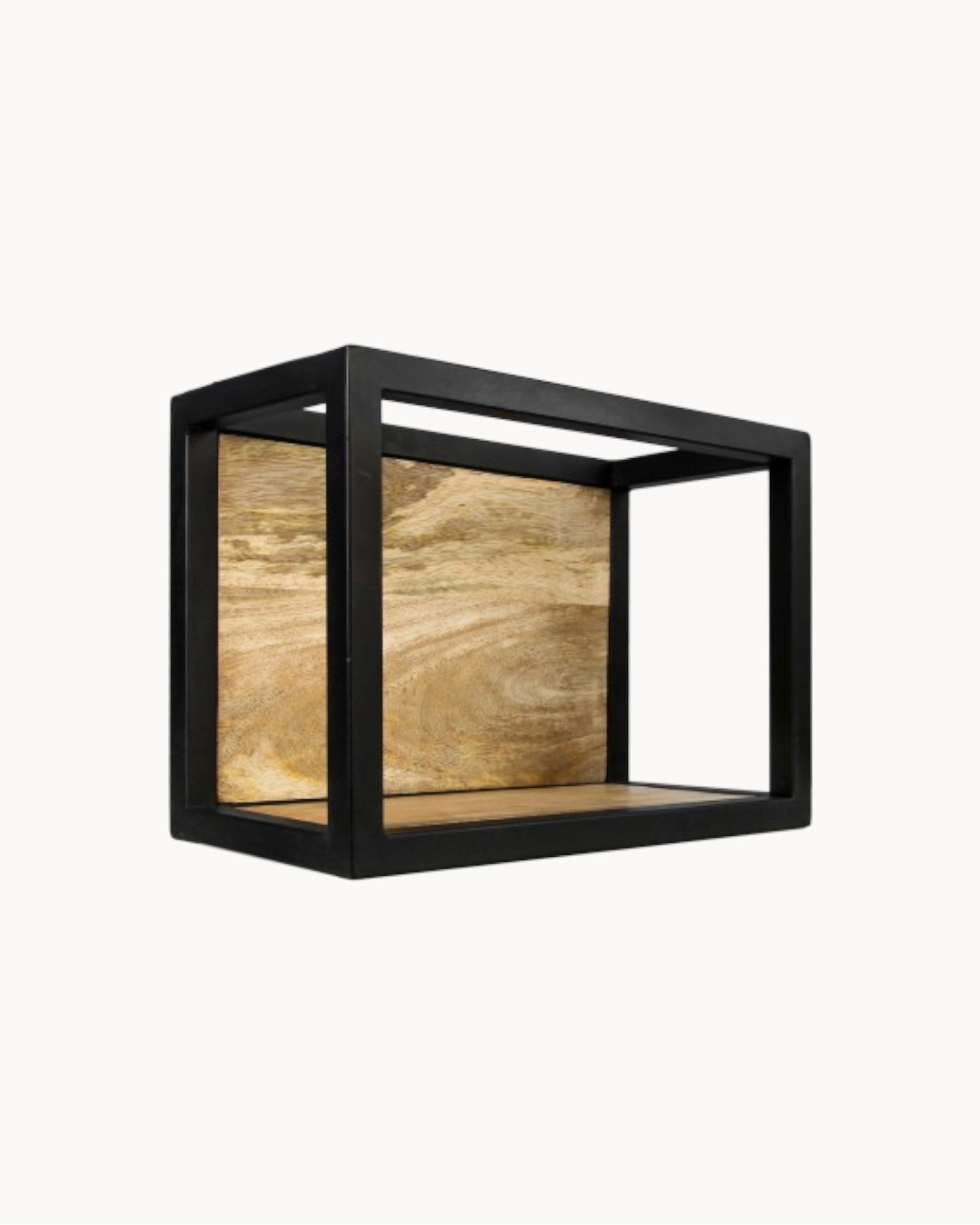 Wandregal Urban Levels - Mangoholz Metall - Natur Schwarz - 35x18x25 cm
