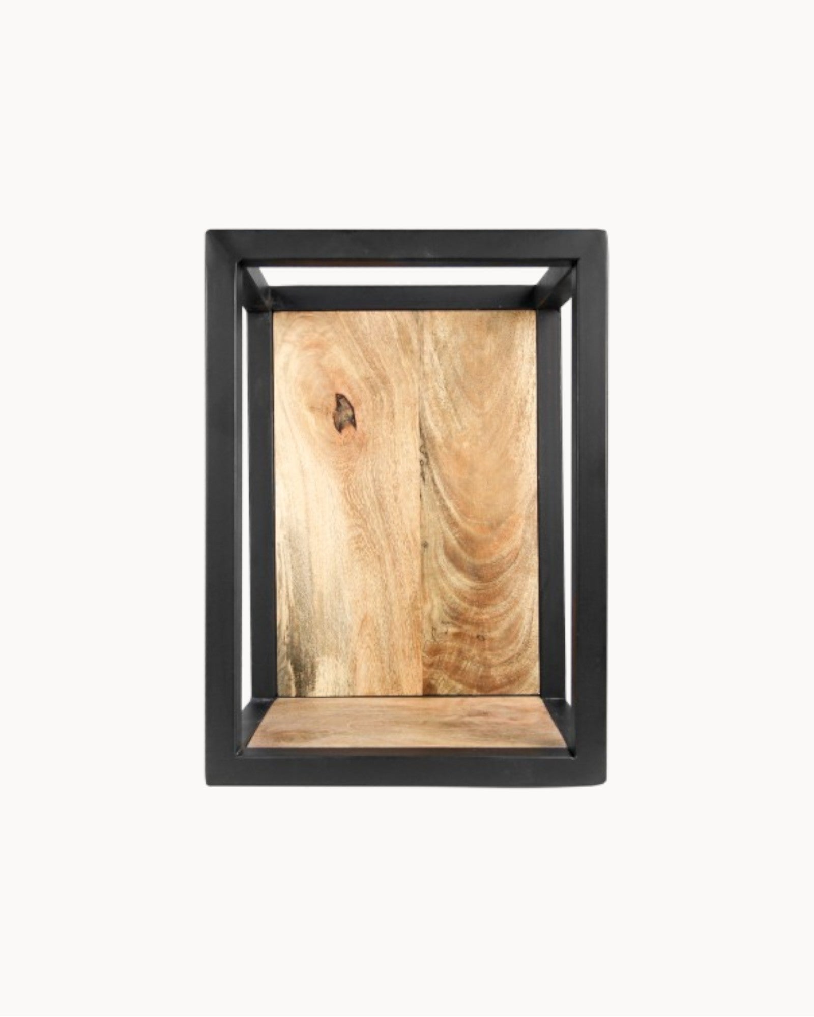 Wandregal Levels – Mango Holz/Metall – Natur/Schwarz – 25x18x35 cm
