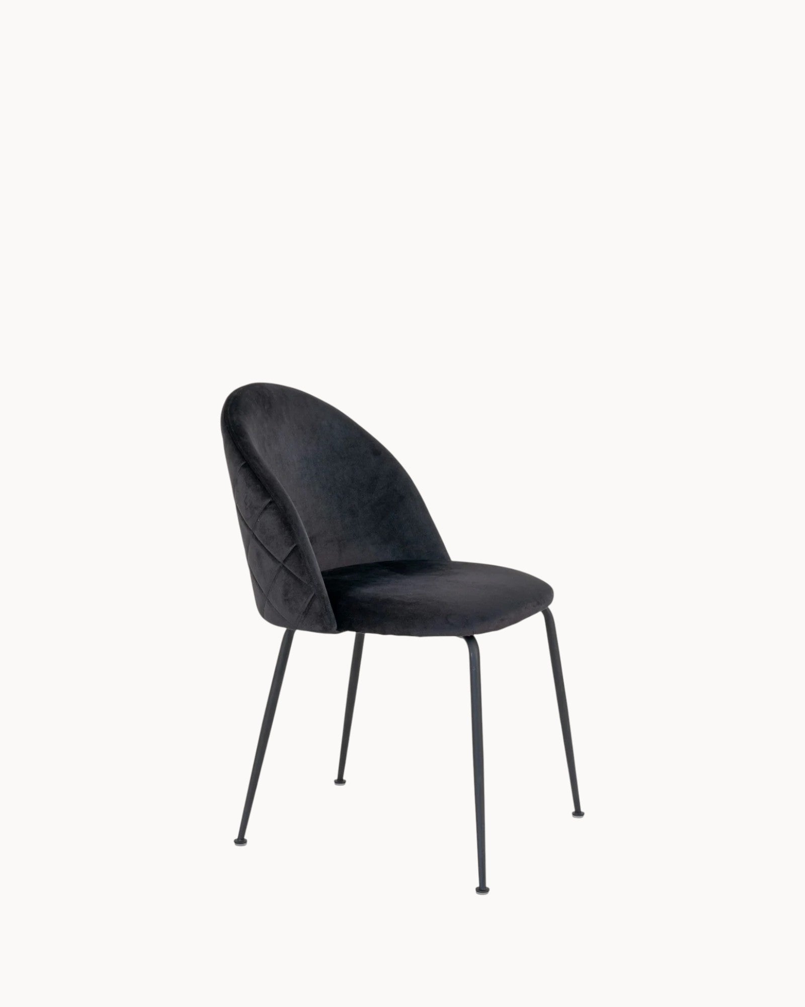 House Nordic – Genfer Esszimmerstuhl, 2er-Set, aus Samt und Metall, schwarz