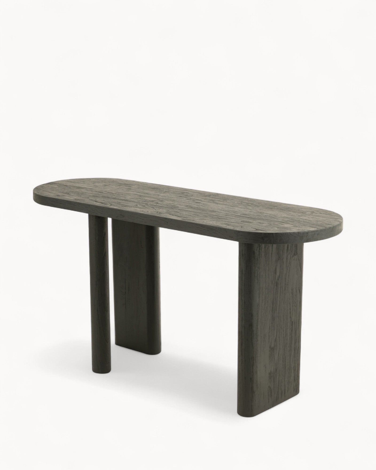 Holztisch – Modern Schwarz – Teakoptik – 150x50 cm – Robuste Qualität