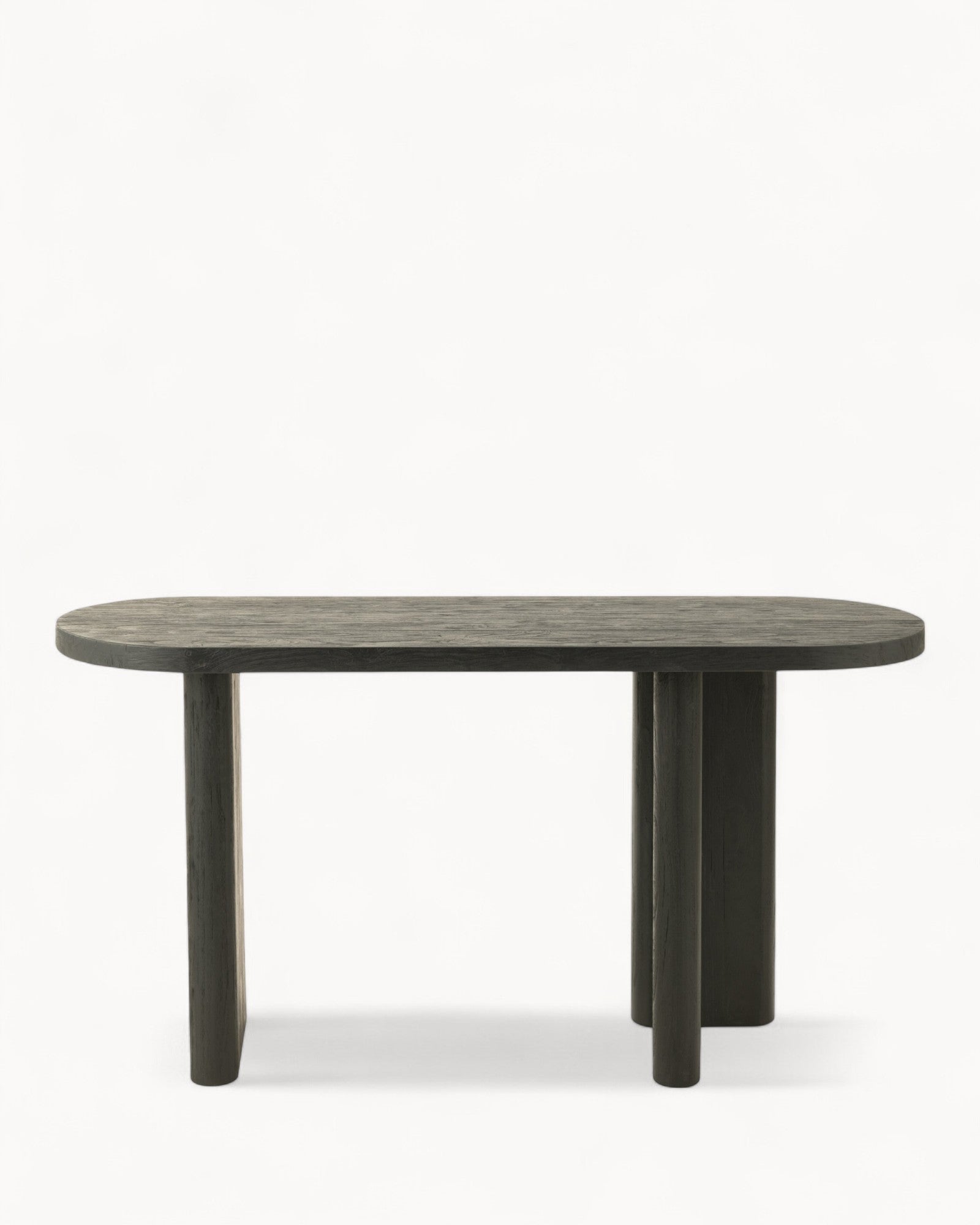 Holztisch – Modern Schwarz – Teakoptik – 150x50 cm – Robuste Qualität