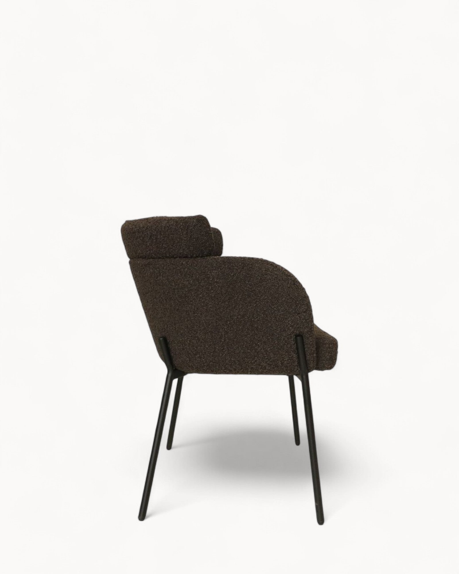 HSM Collection - Esszimmerstuhl Luca 2er-Set - Teddy Bouclé Espresso