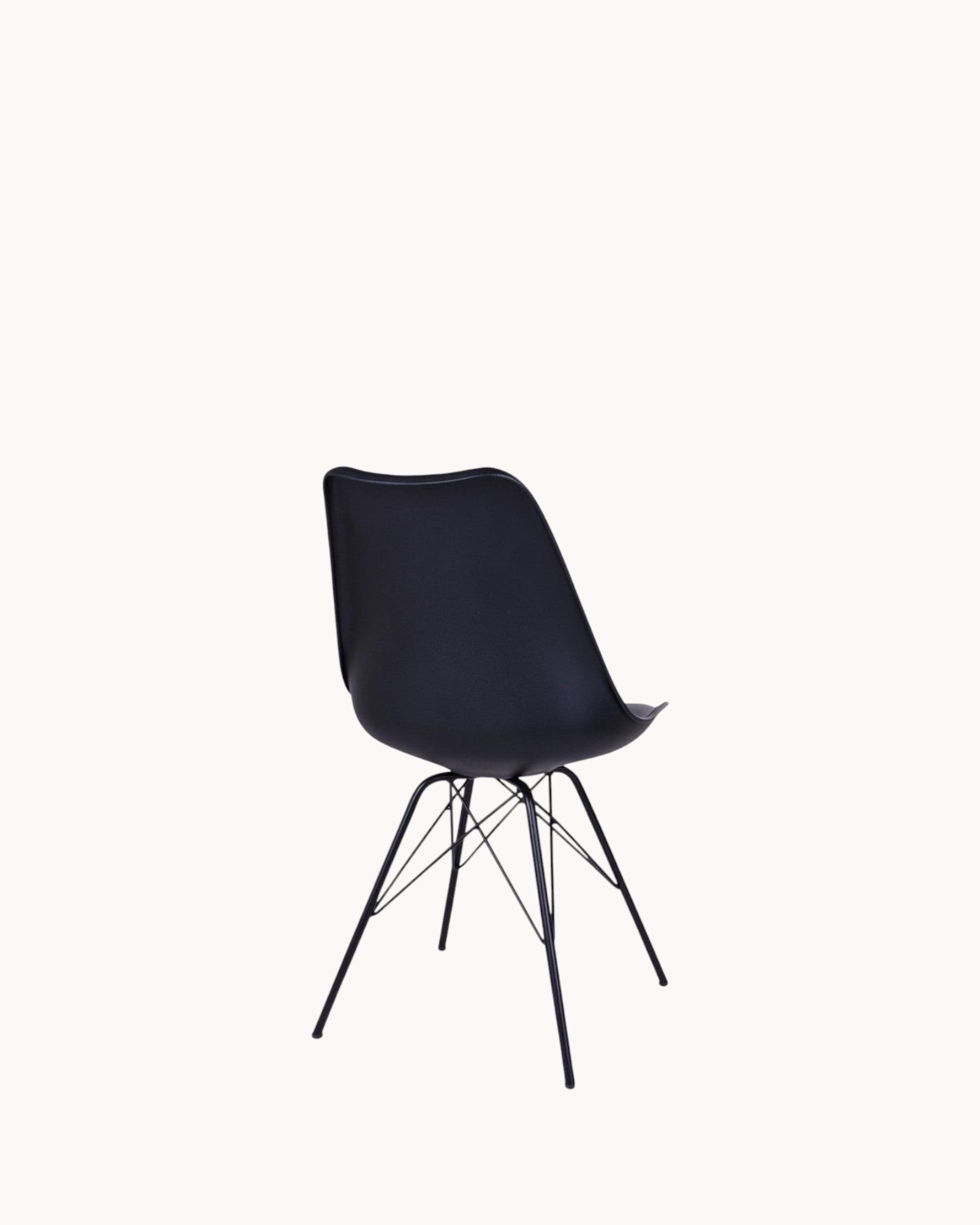 Oslo Esszimmerstuhl – Schwarz PU-Leder, Metallbeine, Modern, 84cm