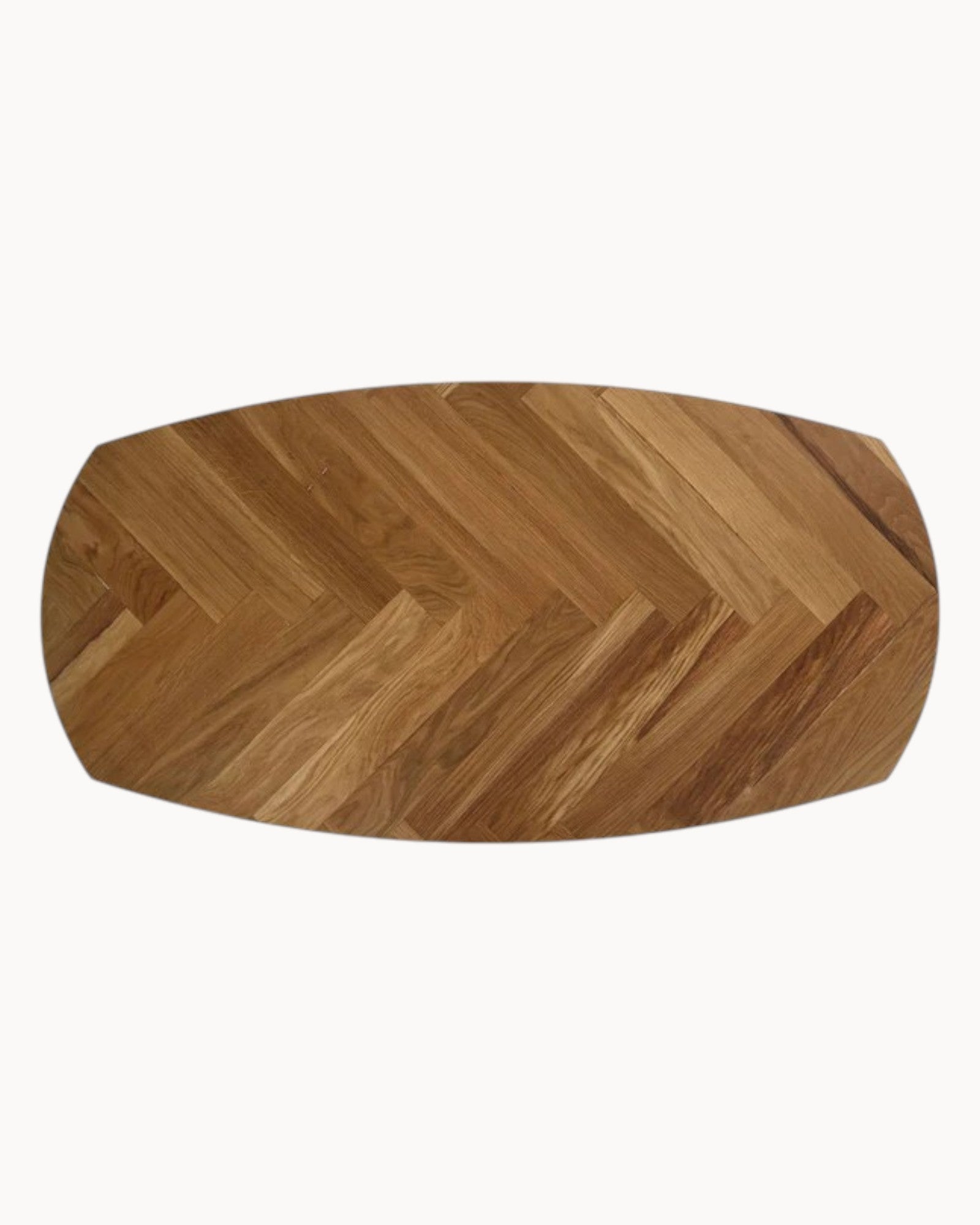 Couchtisch Fishbone Danish - 120x60x43 - Eiche/Metall - Natur/Weiß