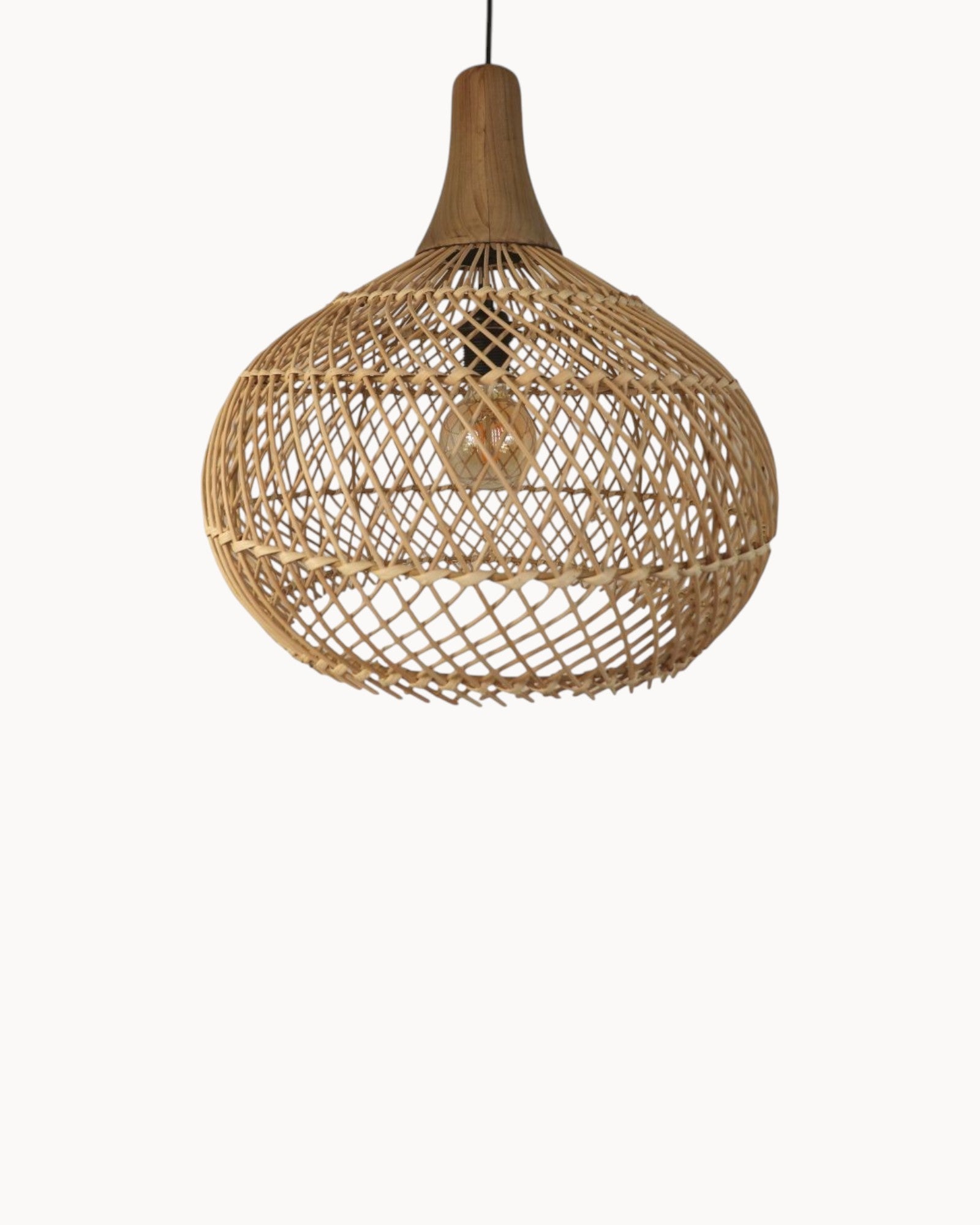 Hängelampe Rattan Natur Ø43cm – HSM Collection – Teak – E27 Fassung