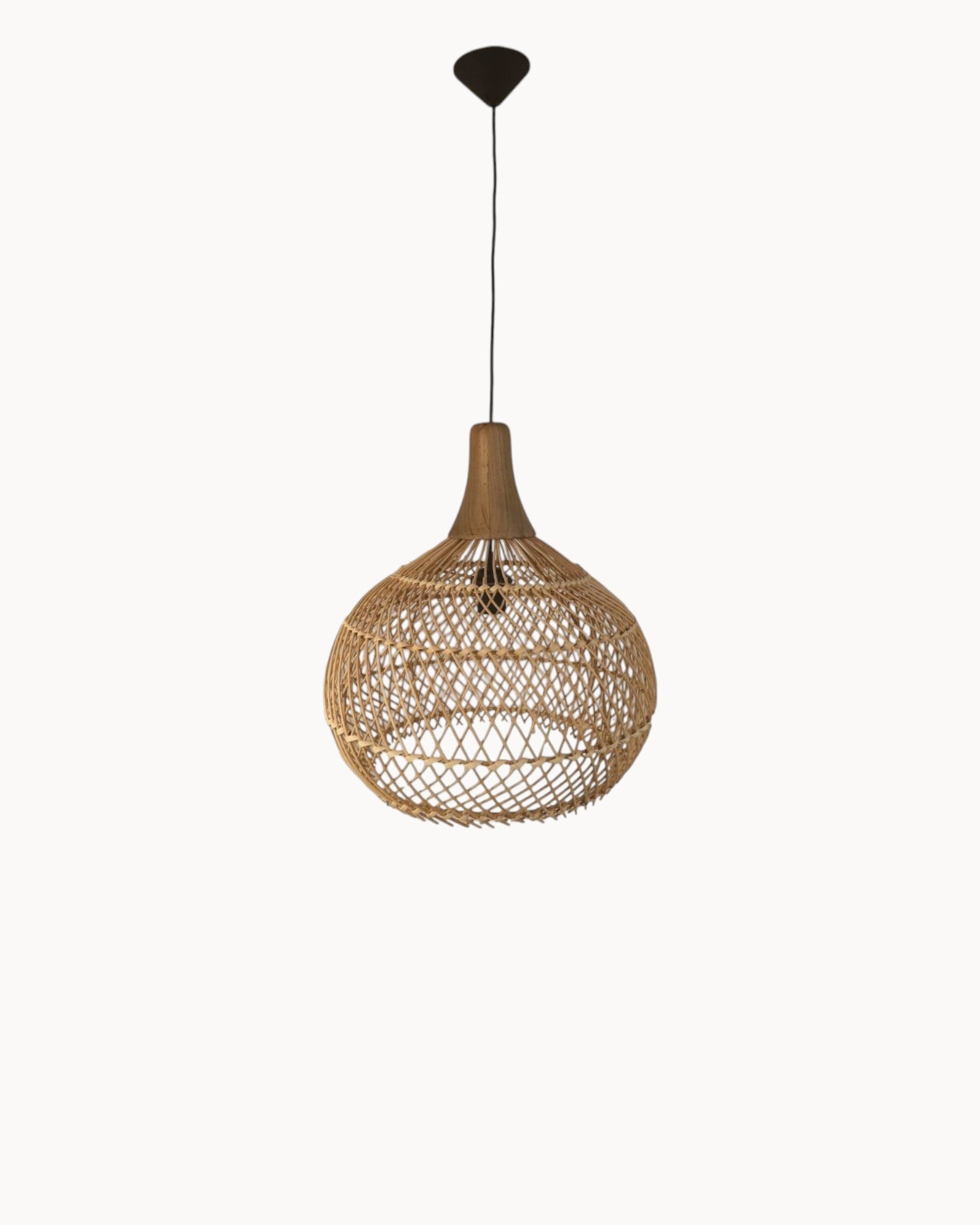 Hängelampe Rattan Natur Ø43cm – HSM Collection – Teak – E27 Fassung