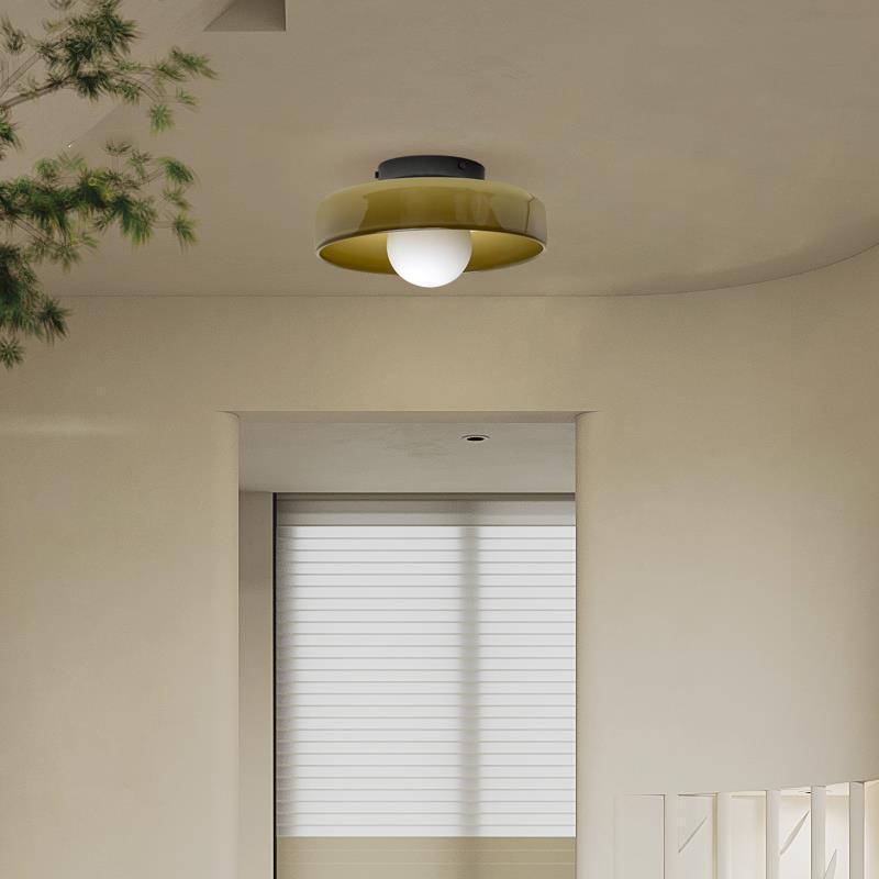 Moderne Deckenleuchte, bernsteinfarbenes Glas, G9 LED, 25/35cm, 220-240V