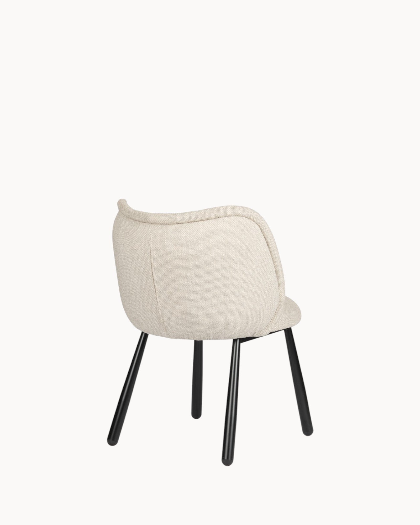 Panda-Stuhl beige – ergonomisch, 2er-Set mit schwarzem Stahlgestell