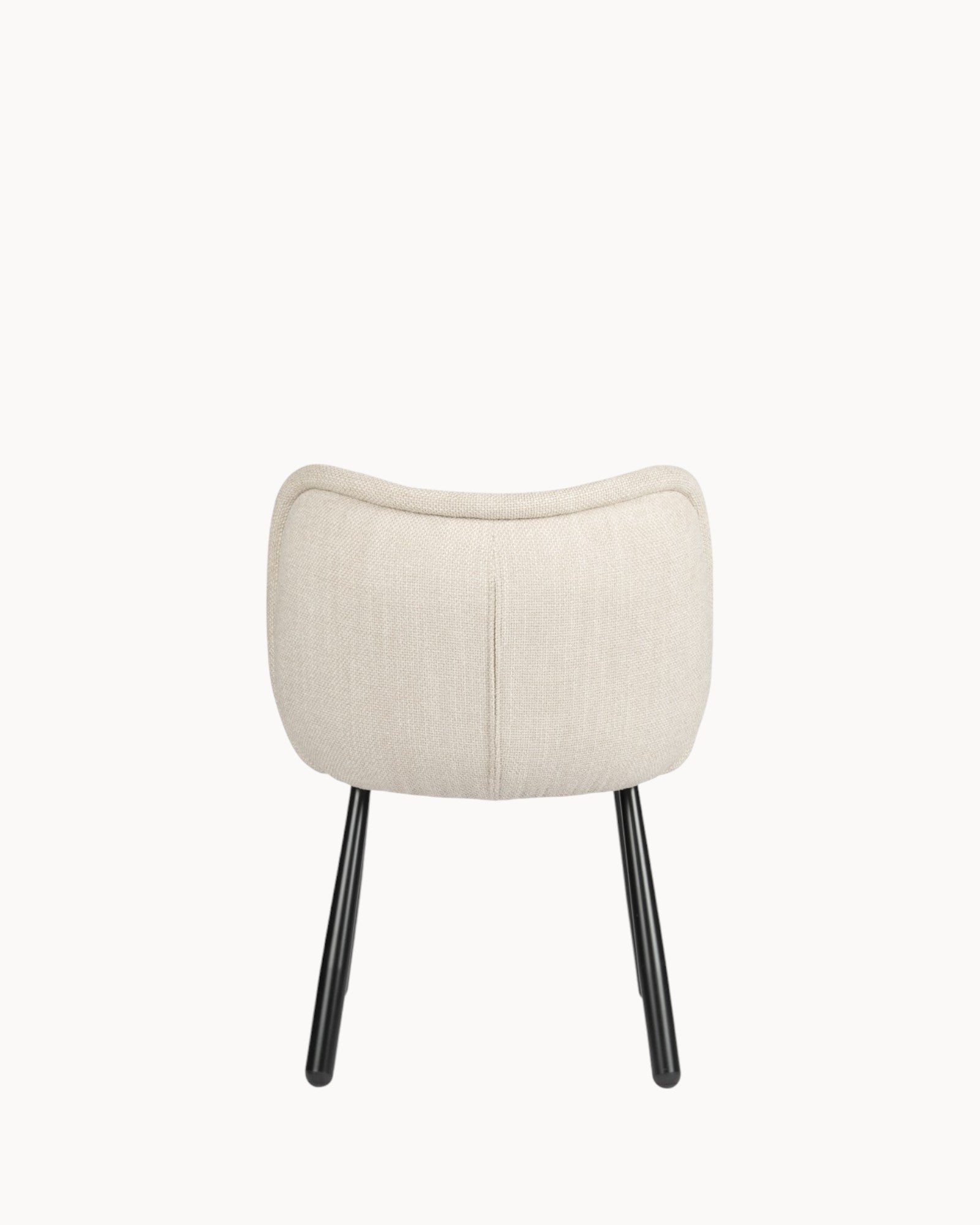 Panda-Stuhl beige – ergonomisch, 2er-Set mit schwarzem Stahlgestell