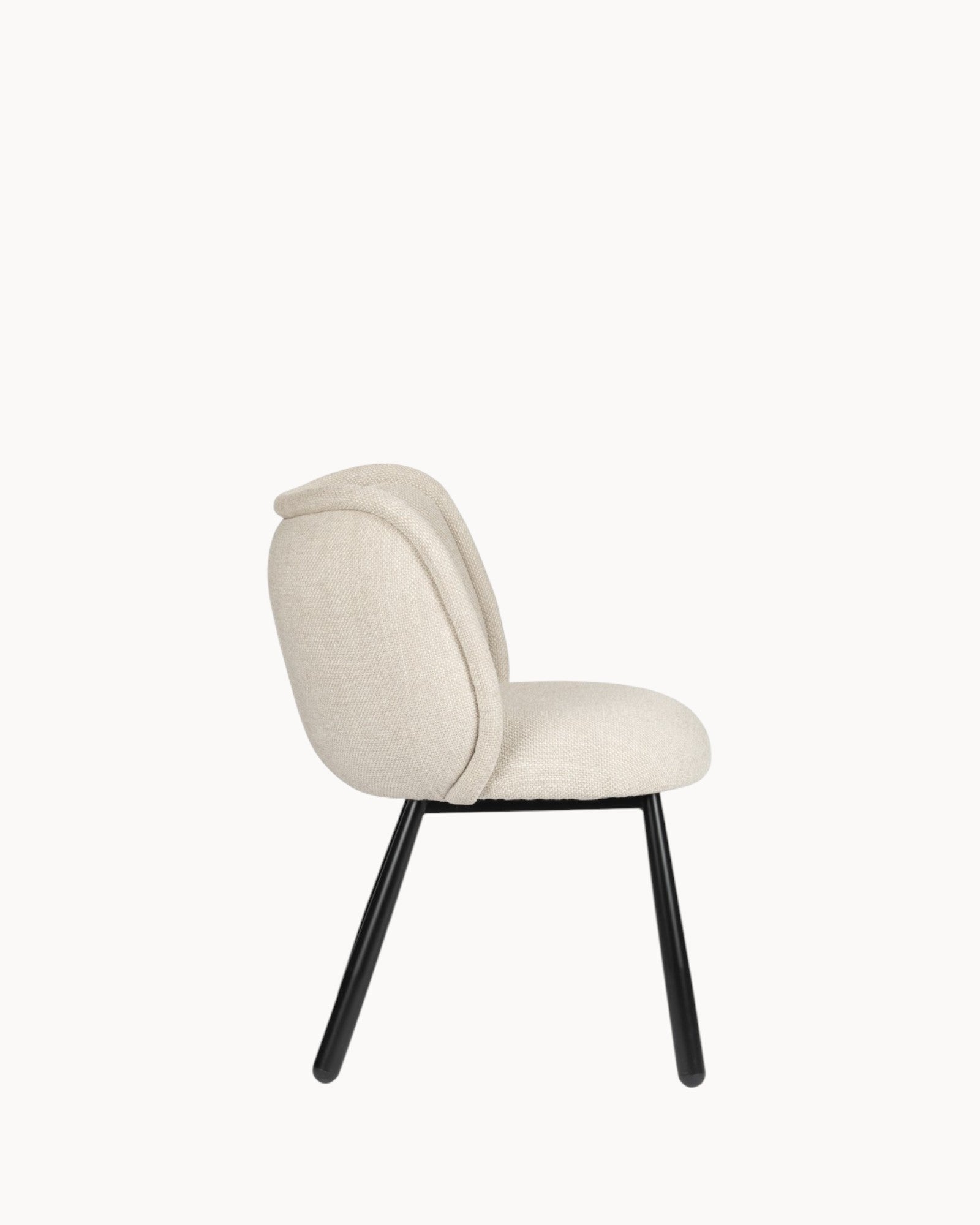 Panda-Stuhl beige – ergonomisch, 2er-Set mit schwarzem Stahlgestell