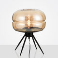 Moderne Designer Tischlampe mit Glas-Schirm im skandinavischen Stil