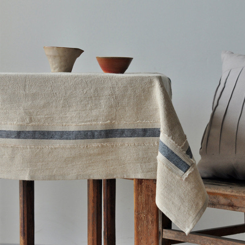 Tischdecke aus Ramie-Baumwoll-Mix mit natürlicher Struktur