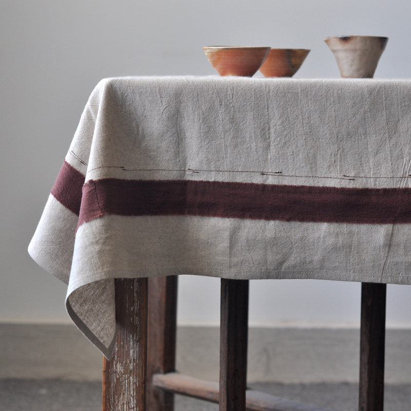 Tischdecke aus Ramie-Baumwoll-Mix mit natürlicher Struktur
