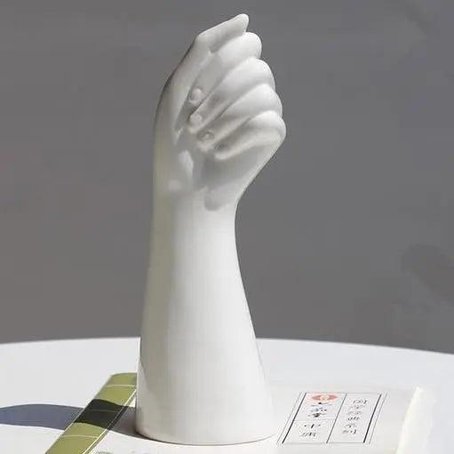 Moderne keramische weiße Hand Vase - Porzellan Tischvase für Home Office Decor & Floral Komposition