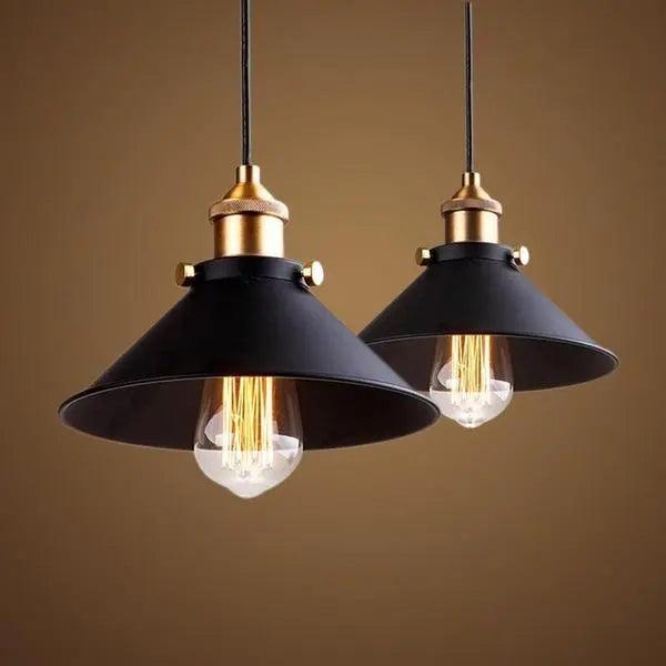 Industrielle Pendelleuchte - Modernes nordisches Design, Schwarz & Gold Finish, E27, LED kompatibel, Metall, Vintage Hängelampe