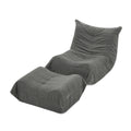 Lazy Sofa Bodenstuhl mit Rückenlehne und Fußhocker
