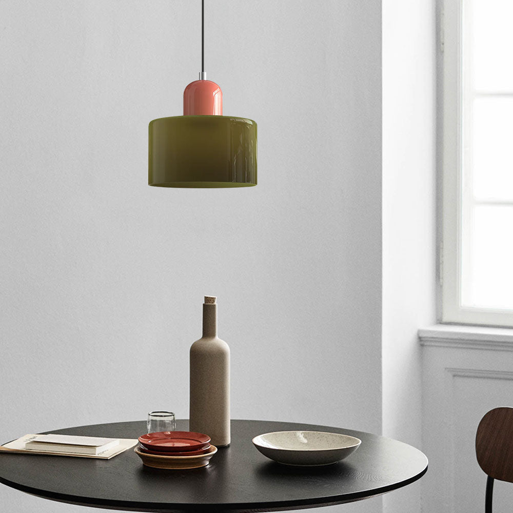 Kleine Glas-Pendelleuchte - LED, Glas/Metall, Max 12W, Druckknopfschalter, E27, CE/UL zertifiziert, moderne Eleganz