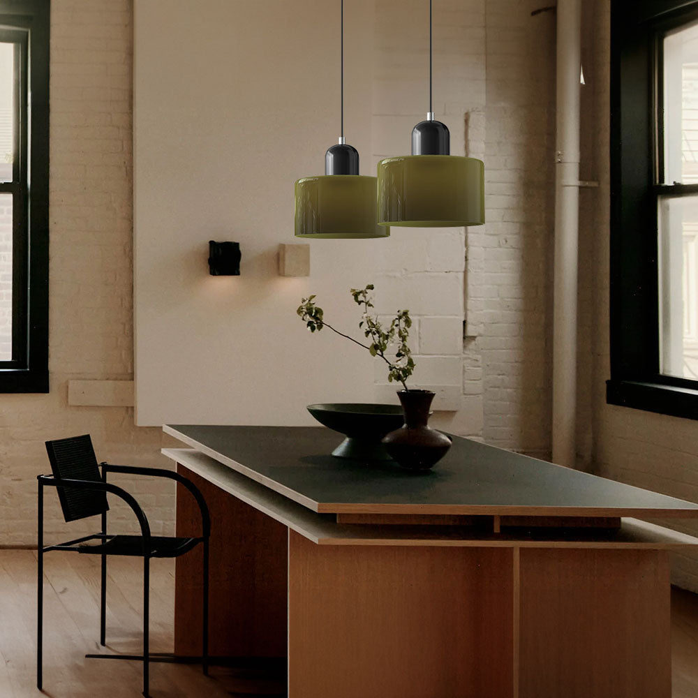 Kleine Glas-Pendelleuchte - LED, Glas/Metall, Max 12W, Druckknopfschalter, E27, CE/UL zertifiziert, moderne Eleganz