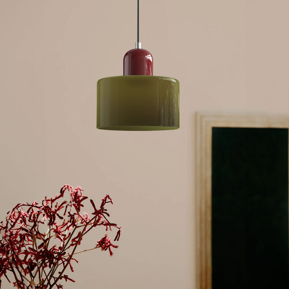 Kleine Glas-Pendelleuchte - LED, Glas/Metall, Max 12W, Druckknopfschalter, E27, CE/UL zertifiziert, moderne Eleganz