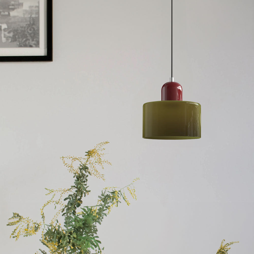 Kleine Glas-Pendelleuchte - LED, Glas/Metall, Max 12W, Druckknopfschalter, E27, CE/UL zertifiziert, moderne Eleganz