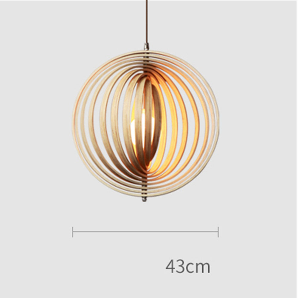 Handcrafted Natural Wood Pendant Lampenschirm | E27 Cord Pendel | LED-Lampen enthalten | Japan Style