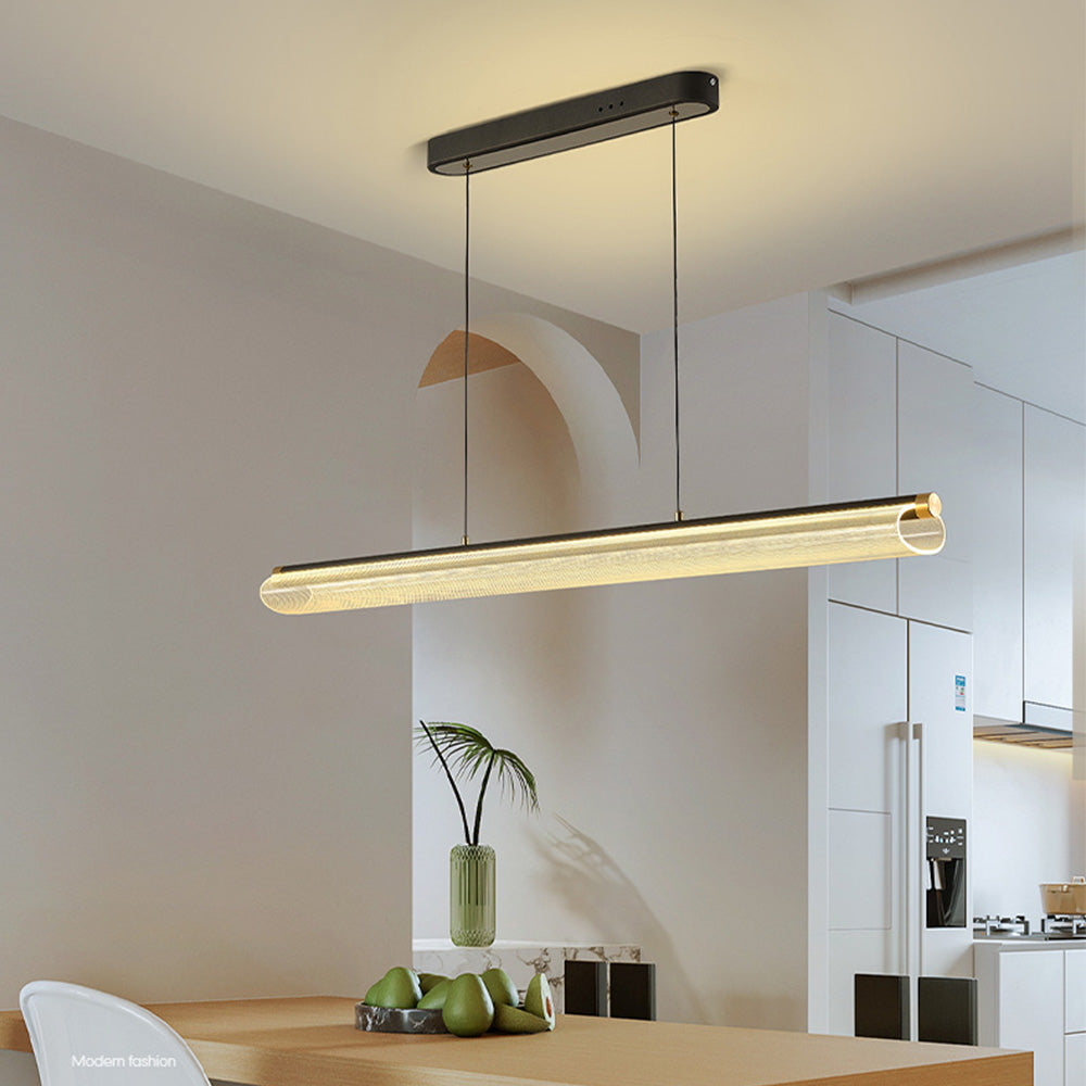 Frosted Clear LED Pendelleuchte - Nordic Modern Style, 72W, Acryl & Aluminium, verstellbar, dimmbar, für Wohnzimmer & Dekoration