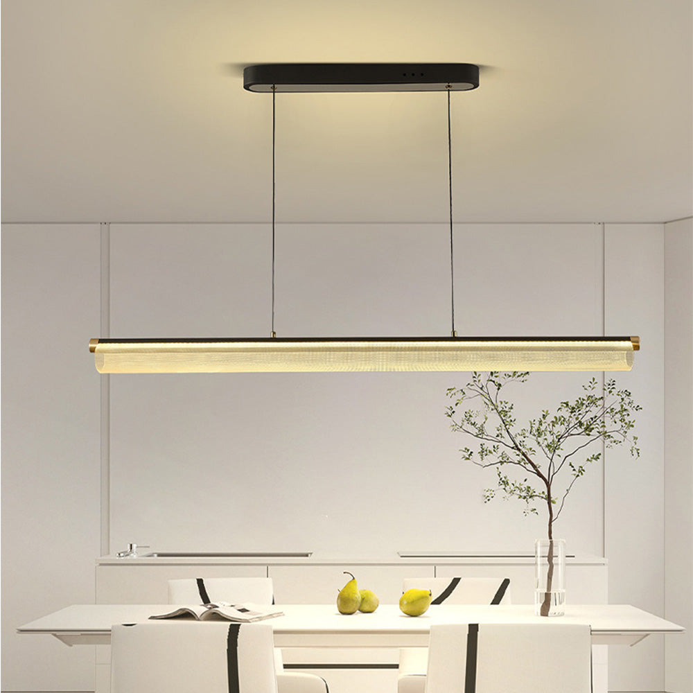 Frosted Clear LED Pendelleuchte - Nordic Modern Style, 72W, Acryl & Aluminium, verstellbar, dimmbar, für Wohnzimmer & Dekoration