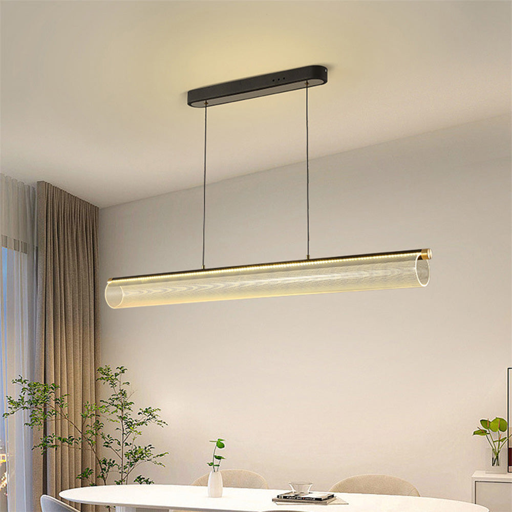 Frosted Clear LED Pendelleuchte - Nordic Modern Style, 72W, Acryl & Aluminium, verstellbar, dimmbar, für Wohnzimmer & Dekoration