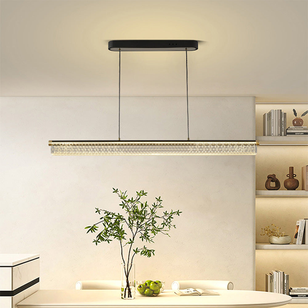 Frosted Clear LED Pendelleuchte - Nordic Modern Style, 72W, Acryl & Aluminium, verstellbar, dimmbar, für Wohnzimmer & Dekoration