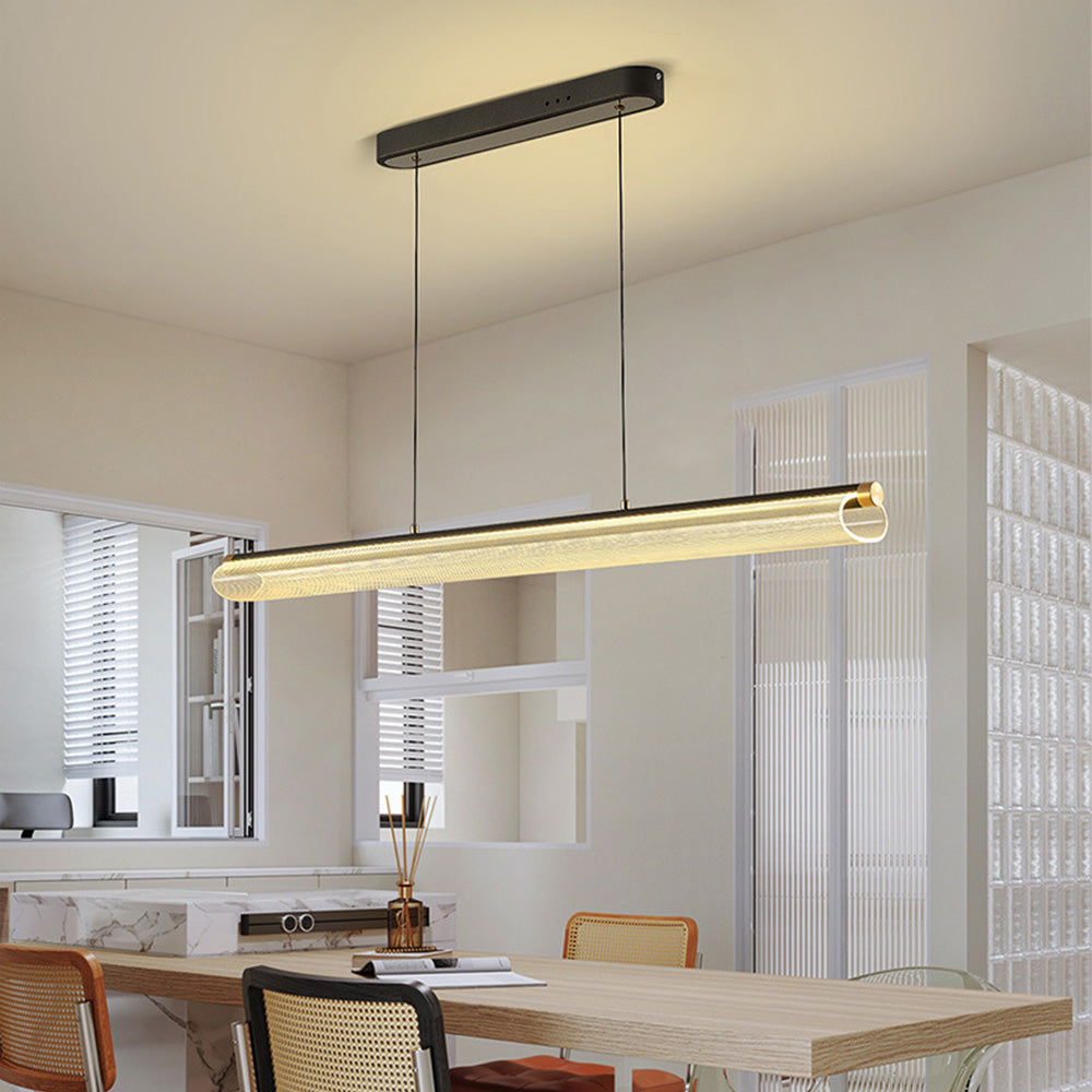 Frosted Clear LED Pendelleuchte - Nordic Modern Style, 72W, Acryl & Aluminium, verstellbar, dimmbar, für Wohnzimmer & Dekoration