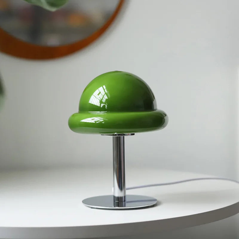 Mid Century Modern Mushroom Tischlampe | LED, Multi-Color, Glas-Stein, Ein/Aus-Schalter, UL zertifiziert