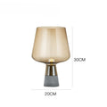Moderne minimalistische Rauchglas Tischlampe mit Betonbasis