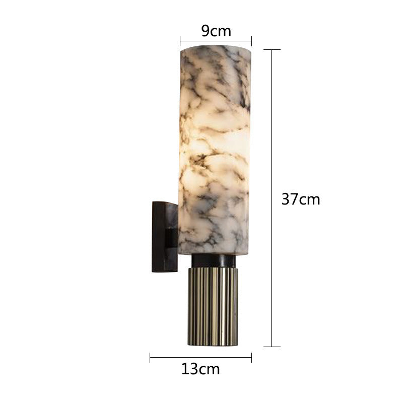 Moderne Luxus Wandlampe aus Messing mit Marmor-Optik