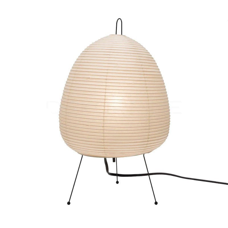 Wabi-Sabi Tischlampe aus Reispapier – Japanisch inspirierte Designlampe mit sanftem Licht