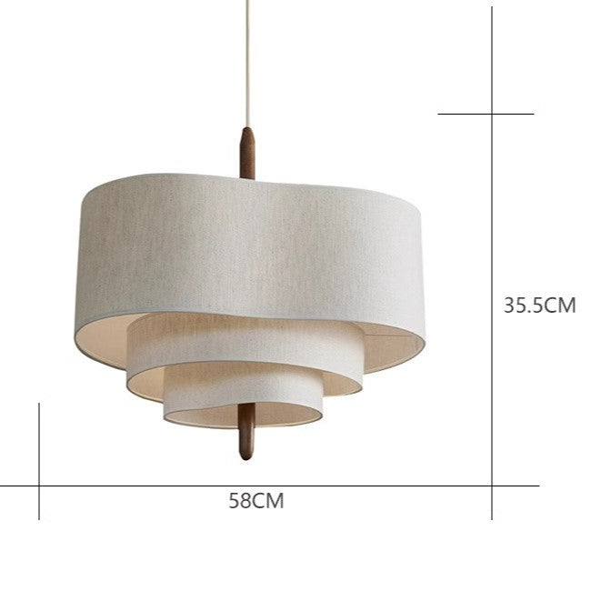 Wabi-Sabi Stoff Pendelleuchte mit mehrstufigem Design