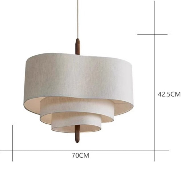 Wabi-Sabi Stoff Pendelleuchte mit mehrstufigem Design