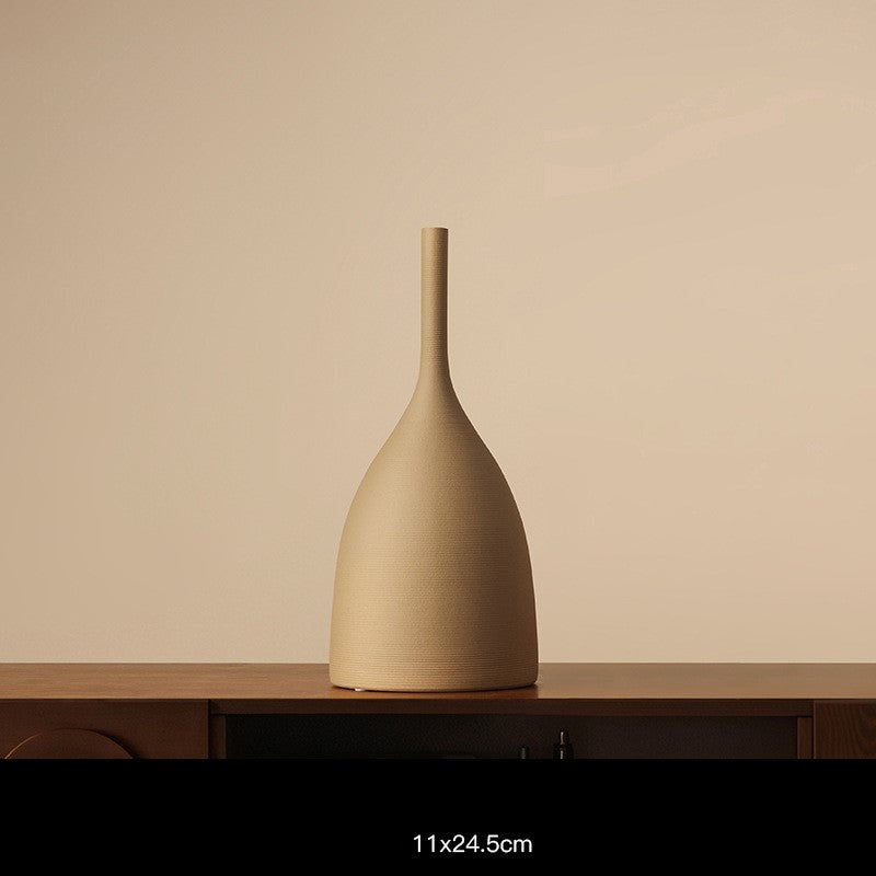 Strukturierte Morandi Keramik-Blumenvase
