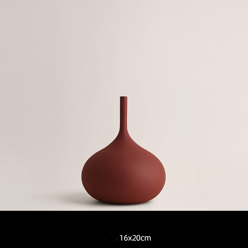Strukturierte Morandi Keramik-Blumenvase