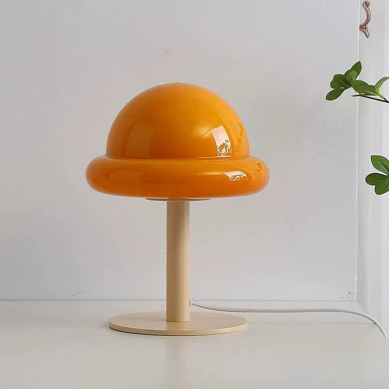 Mid Century Modern Mushroom Tischlampe | LED, Multi-Color, Glas-Stein, Ein/Aus-Schalter, UL zertifiziert