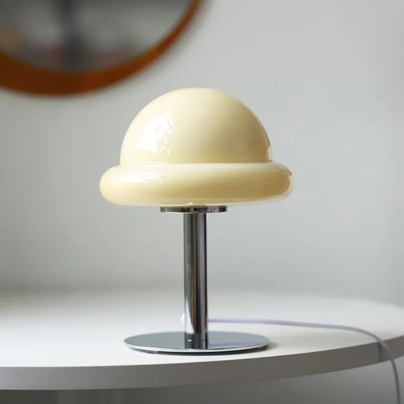 Mid Century Modern Mushroom Tischlampe | LED, Multi-Color, Glas-Stein, Ein/Aus-Schalter, UL zertifiziert