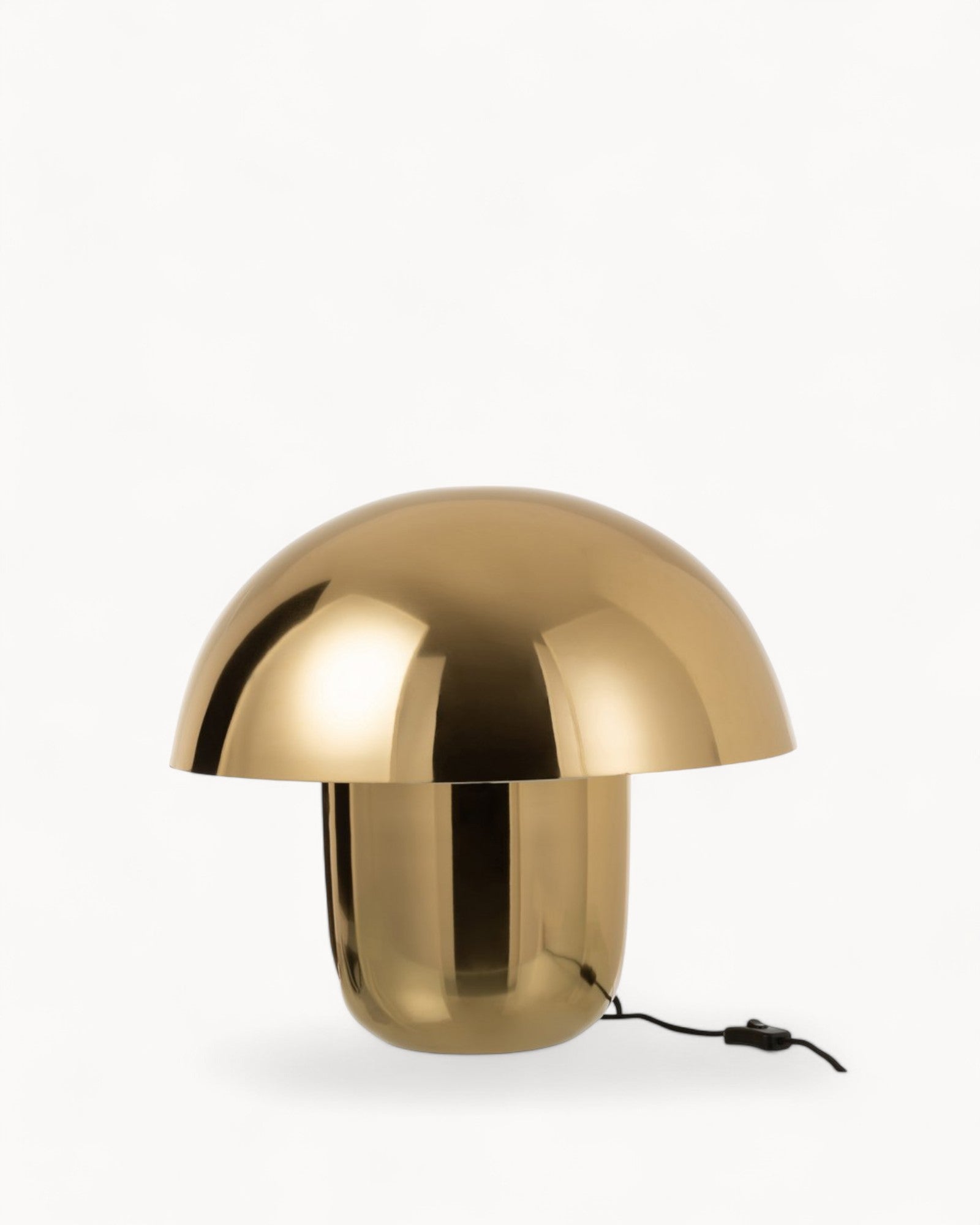 J-Line Lampe Mushroom – Gold – Große Metalltischlampe