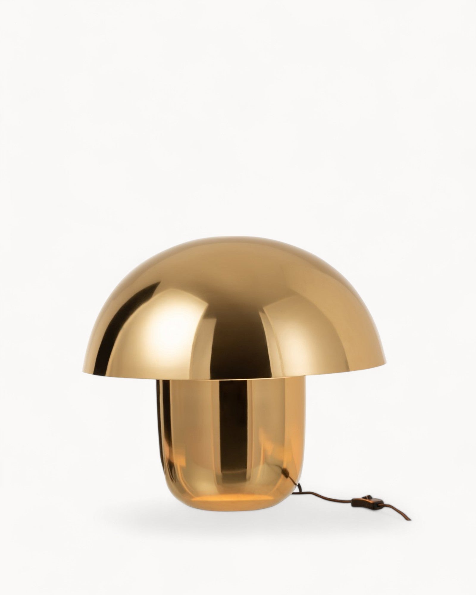 J-Line Lampe Mushroom – Gold – Große Metalltischlampe